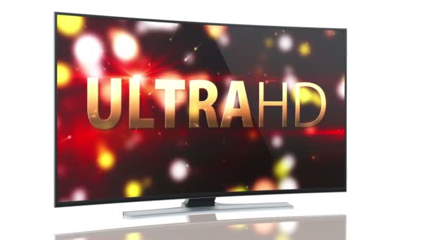 UltraHD Smart Tv with curved screen on white - Footage, Video