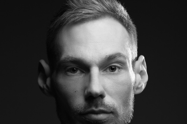 Real natural male beauty concept. Close up portrait of handsome man - Valokuva, kuva