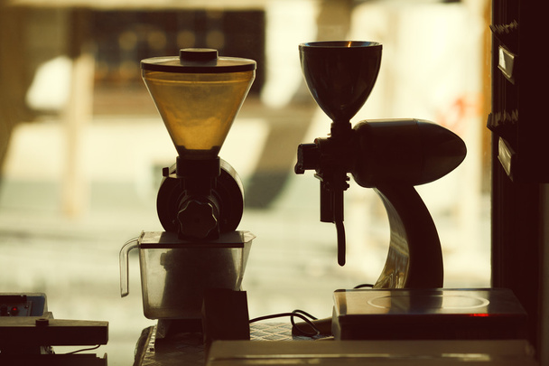 Coffee equipment concept. Vintage electrical coffee grinders - Фото, изображение