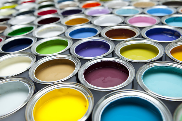 ollas de pintura de colores
 - Foto, Imagen