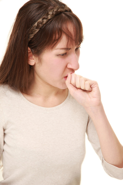 young woman coughing - Foto, immagini