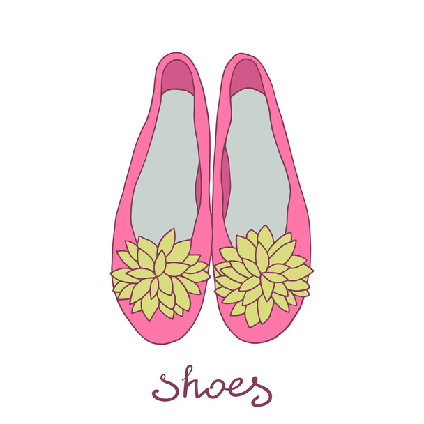 Womens ballet shoes. - Vector, Image