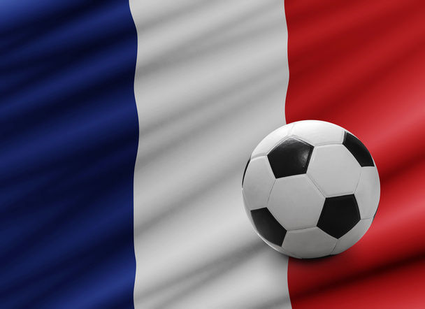 футбольний м'яч на прапорі Франції - Фото, зображення