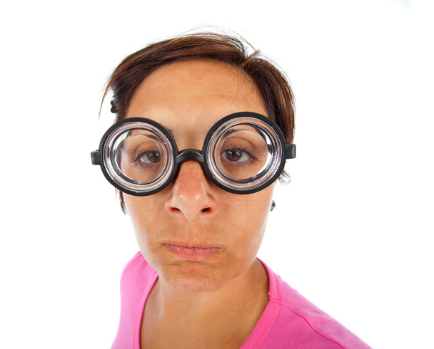 Donna con occhiali spessi
 - Foto, immagini