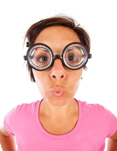 Donna con occhiali spessi
 - Foto, immagini