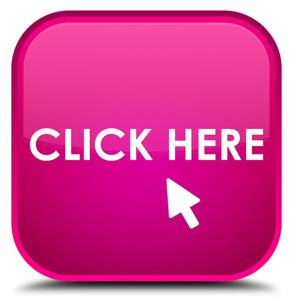 Click here pink square button - Φωτογραφία, εικόνα