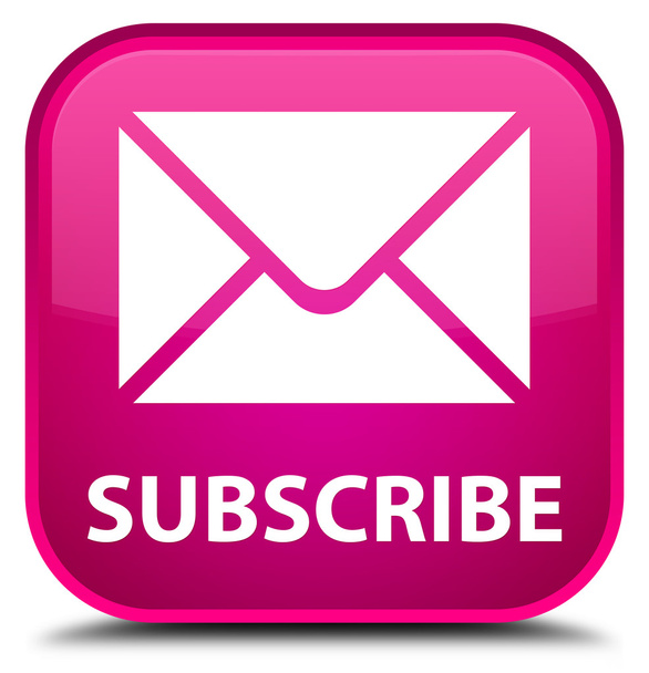 Subscribe (email icon) pink square button - Photo, Image