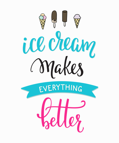 Ice cream shop promotion motivation advertising - Vektör, Görsel