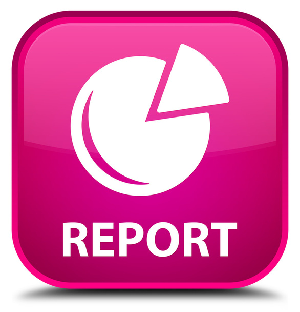 レポート (グラフ アイコン) ピンク四角ボタン - 写真・画像