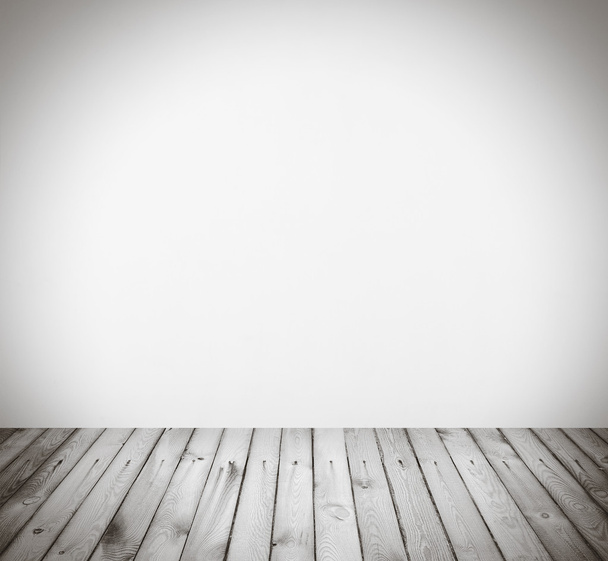 interior room with white wall and wooden floor - Fotoğraf, Görsel