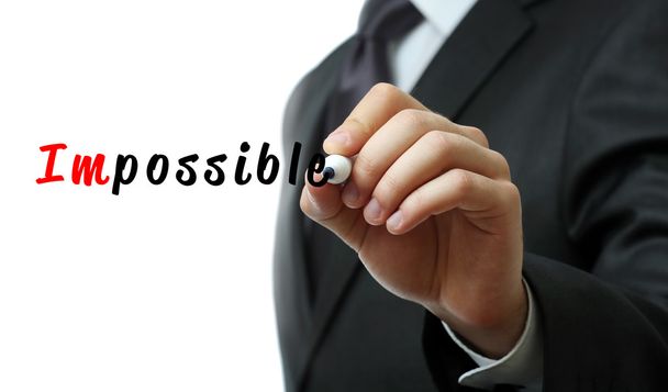 Turning word impossible into possible - Zdjęcie, obraz