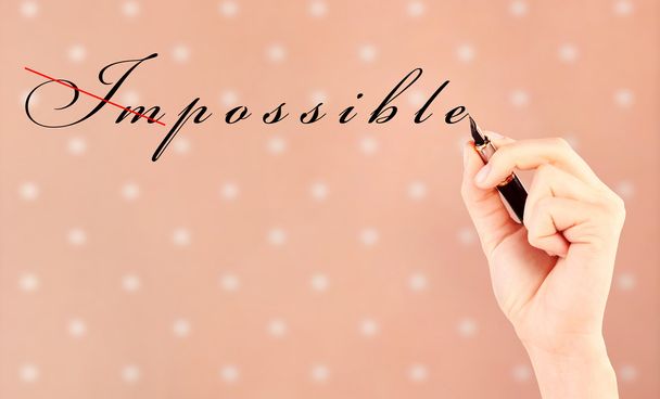Turning word impossible into possible - Fotoğraf, Görsel