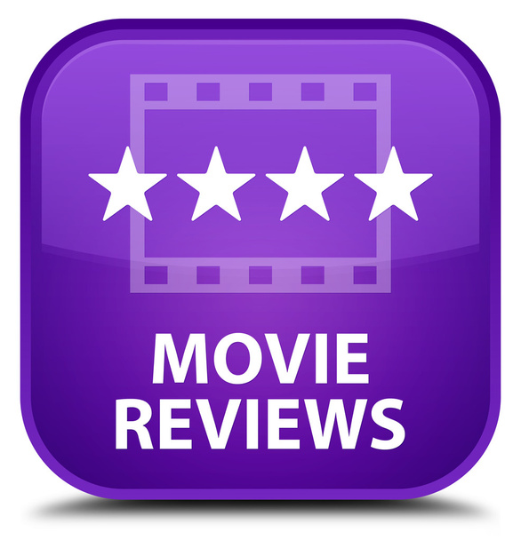 Reseñas de cine púrpura botón cuadrado
 - Foto, Imagen