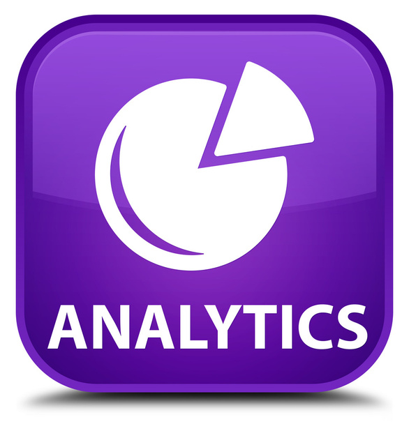 Analytics (grafiek pictogram) paarse vierkante knop - Foto, afbeelding