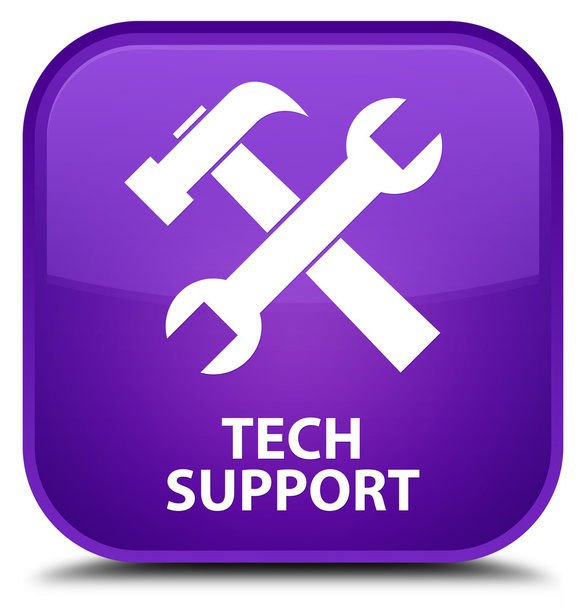Tech support (tools icon) purple square button - Photo, Image