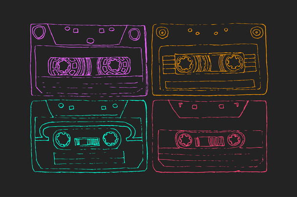 Ilustración de un cassette de cinta
 - Vector, imagen