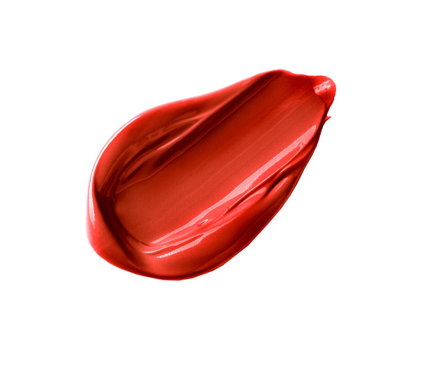Lápiz labial rojo manchado
 - Foto, imagen