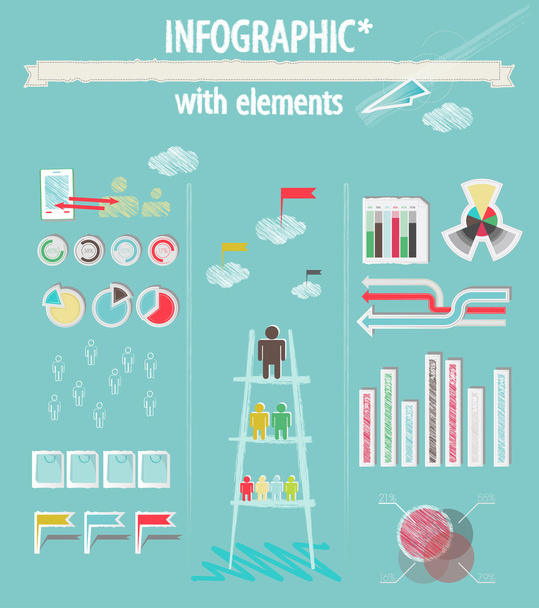 Infographic with elements - Вектор,изображение