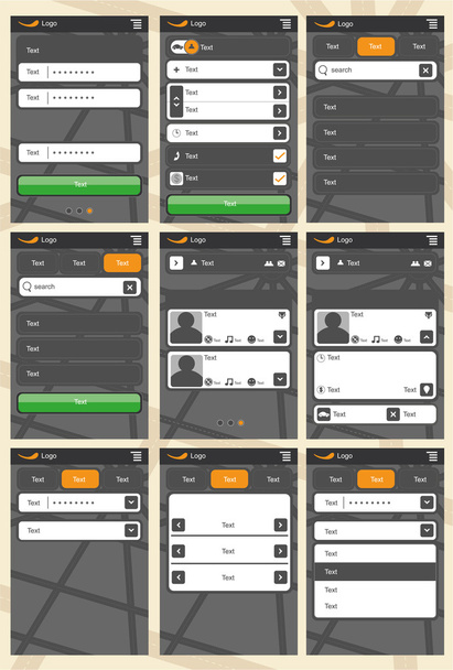 Web application template for phones - ベクター画像