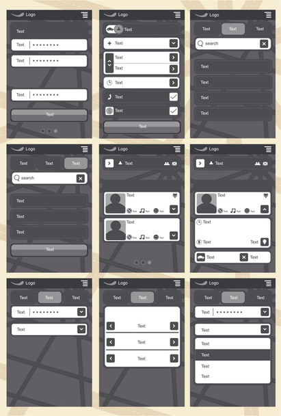 Web application template for phones - ベクター画像