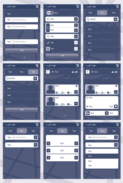 Web application template for phones - Vektori, kuva