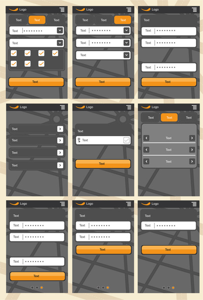 Web application template for phones - Vektor, obrázek
