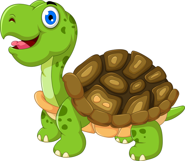 tartaruga carino cartone animato in posa - Wektor, obraz