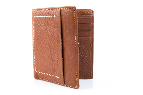 leather wallet on a white - Photo, Image