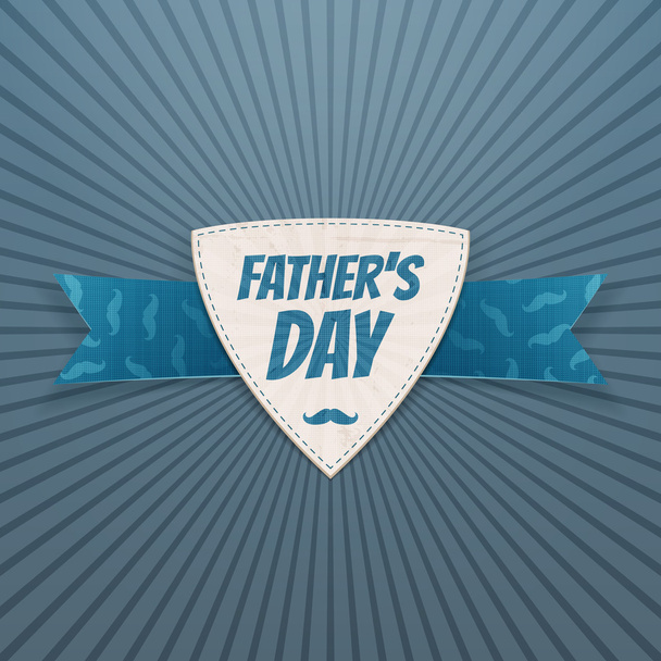 Fathers Day festive Label with greeting Ribbon - Vecteur, image