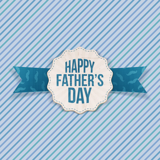 Happy Fathers Day festive Label with Ribbon - Vetor, Imagem
