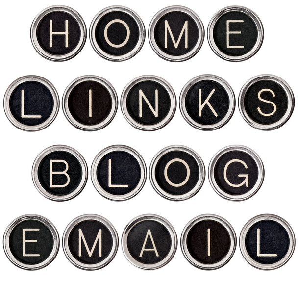 Vintage Blog, Home, Links and Email Keys - Photo, Image