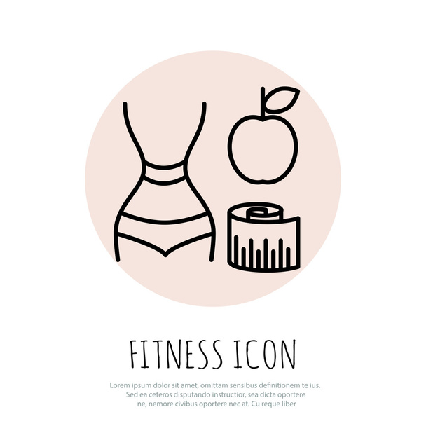 Fitness Line Art Icon für Ihr Design - Vektor, Bild