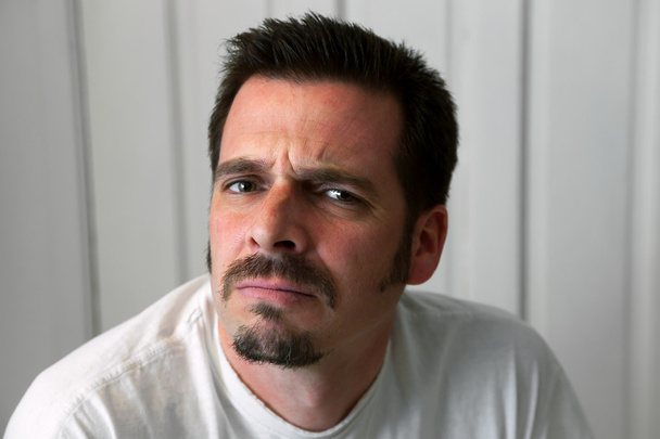 Scowling Man With Goatee - Photo, Image