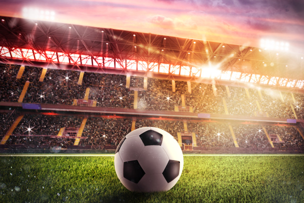 Soccerball in het stadion - Foto, afbeelding