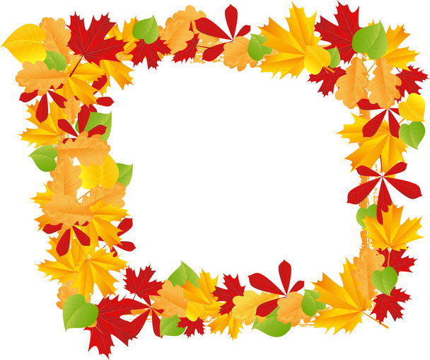 Autumn leaves frame - Διάνυσμα, εικόνα