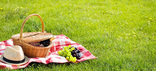 picnic setting on meadow  - Photo, Image