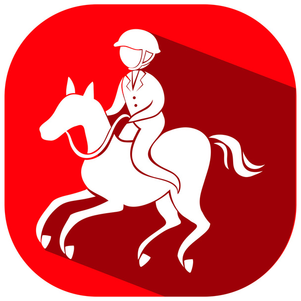 Projektowanie ikony sport dla esquestrain na czerwony znacznik - Wektor, obraz