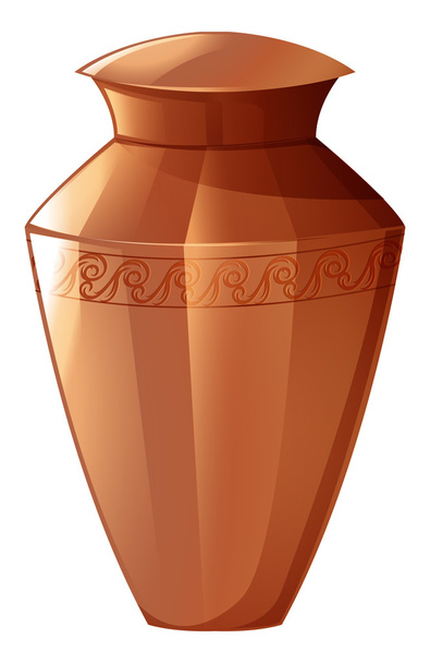白い背景の上の粘土の花瓶 - ベクター画像