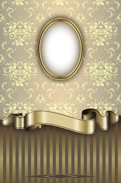 Luxury background with floral patterns and frame. - Foto, imagen
