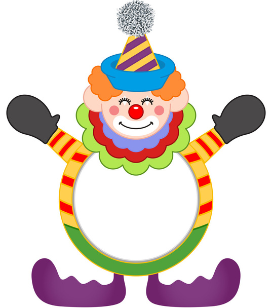 Adorable happy clown frame - Vetor, Imagem