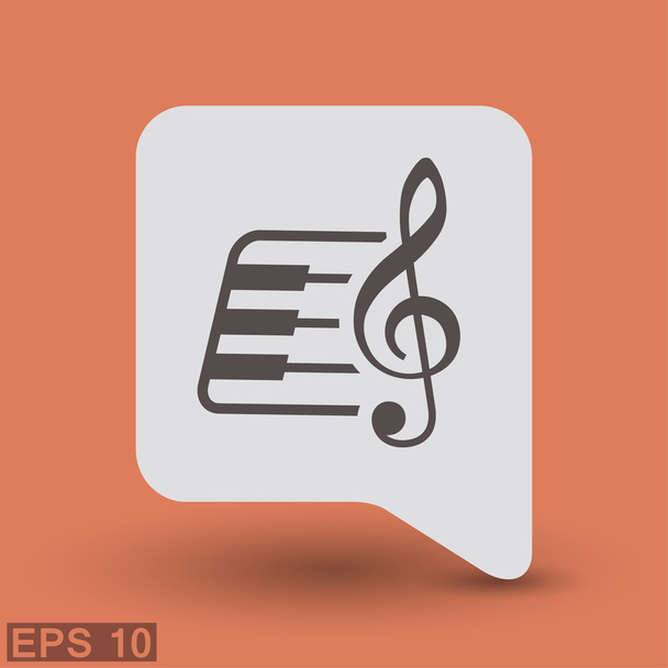 Pictograph of music key and keyboard icon - Wektor, obraz
