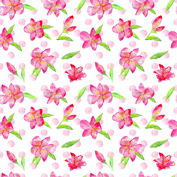 Lily flowers seamless pattern. - Photo, Image