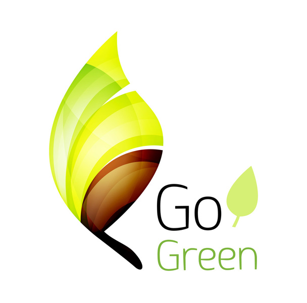 Go πράσινο. Φύλλα φύση έννοια - Διάνυσμα, εικόνα
