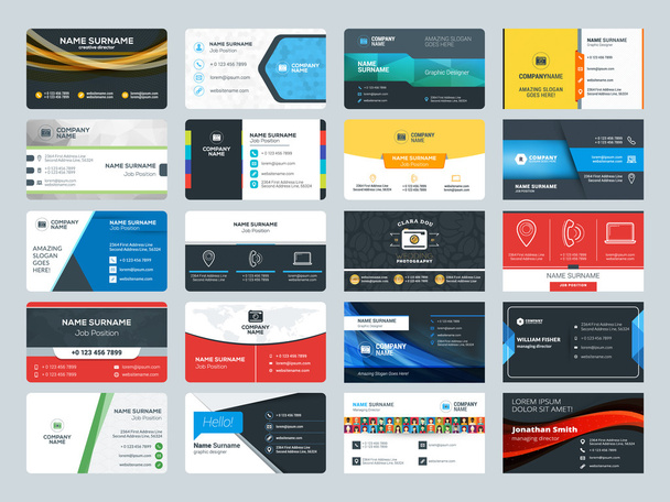 Set of modern creative business card templates - Vektori, kuva