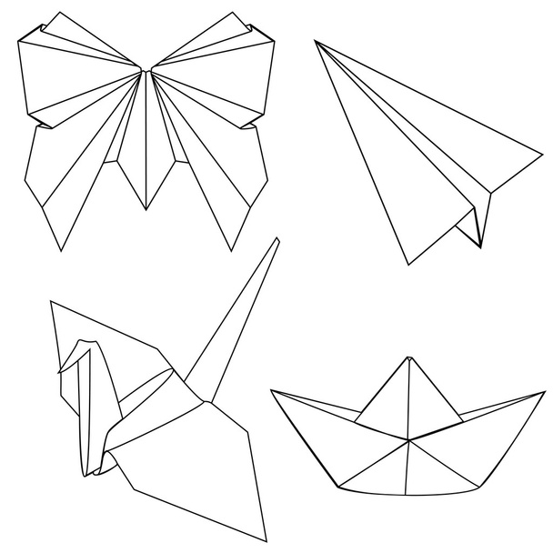 Set of Origami Shapes - Vector, Image