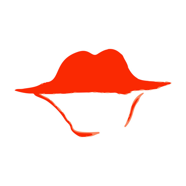 Skizze weiblicher Lippen. Handgezeichnetes Design von Frauenlippen.  - Vektor, Bild