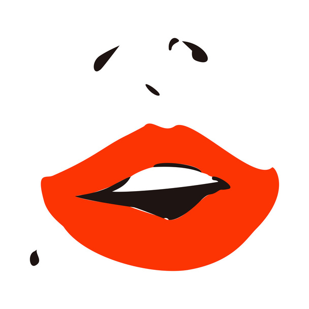 Schets van vrouwelijke lippen. Handgetekend ontwerp van vrouwelijke lippen.  - Vector, afbeelding