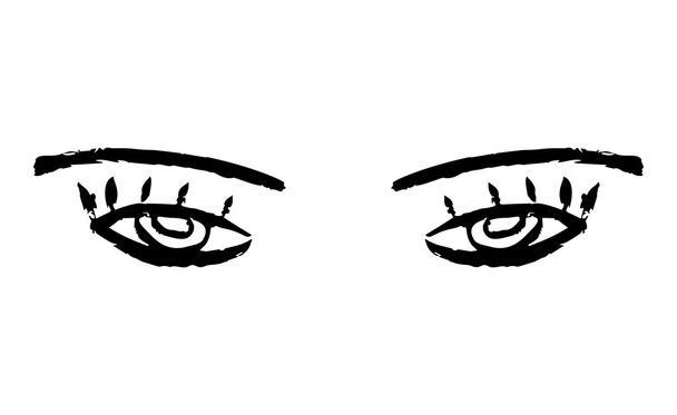Женские глаза и брови. Женские глаза дизайн. Векторная иллюстрация - Вектор,изображение