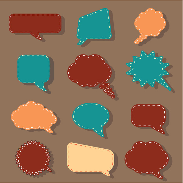 Speech bubbles tag sticker set, chat dialog background. Vector symbols signs shapes. Bubble graphic doodle board. Hand draw style.  made  boxes. - Wektor, obraz