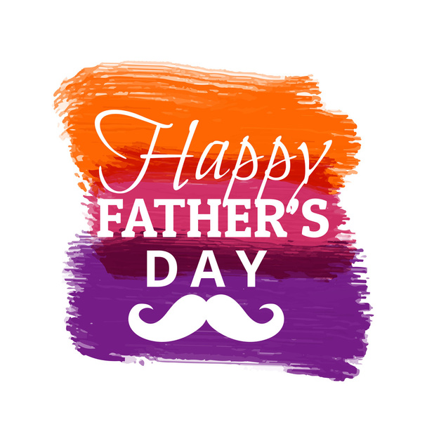 happy fathers day with colorful paint strokes - Vektor, Bild